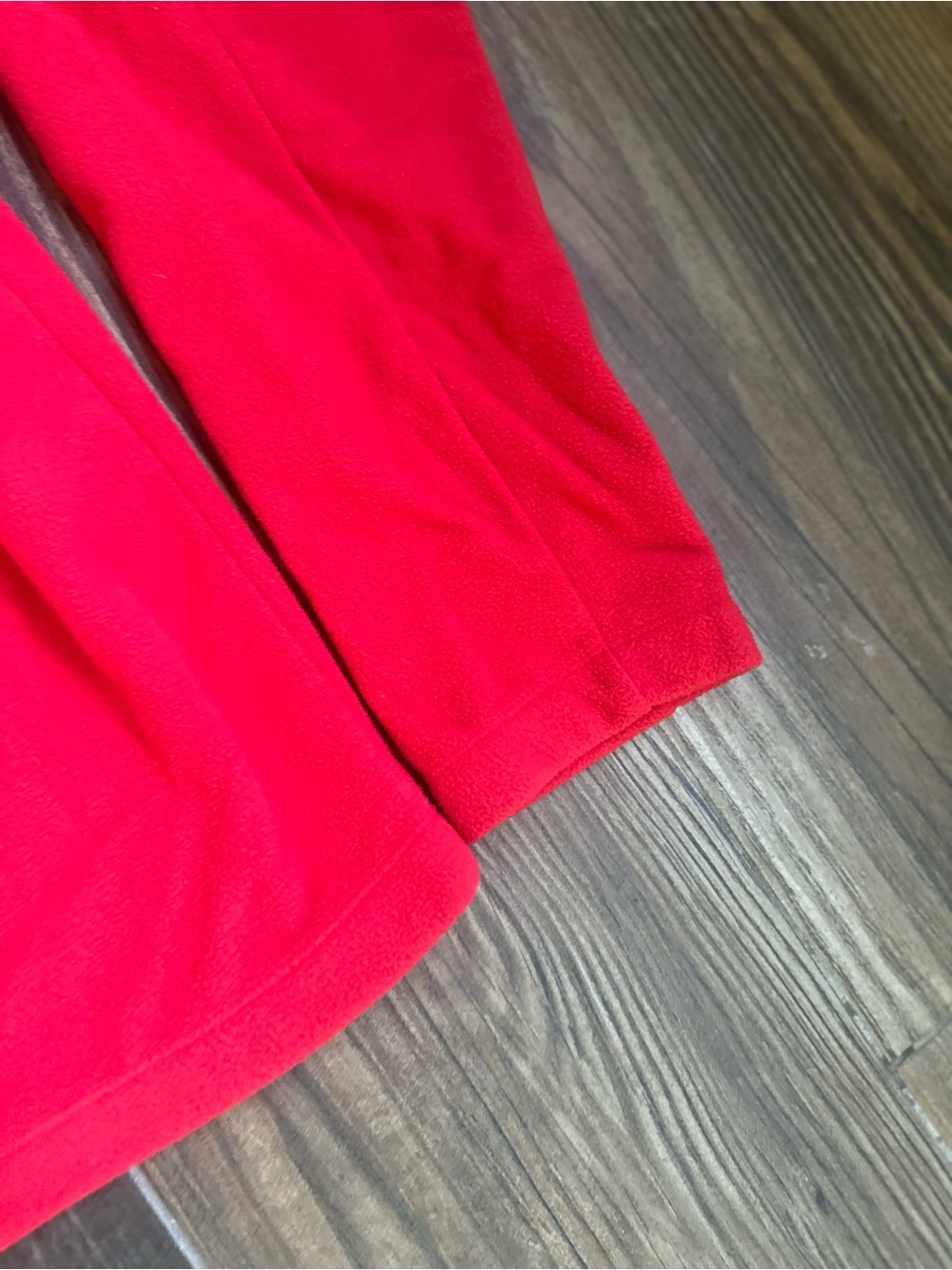 The North Face Red Fleece Quarter-Zip Pullover with Dark Trim - Picture 7 of 9
